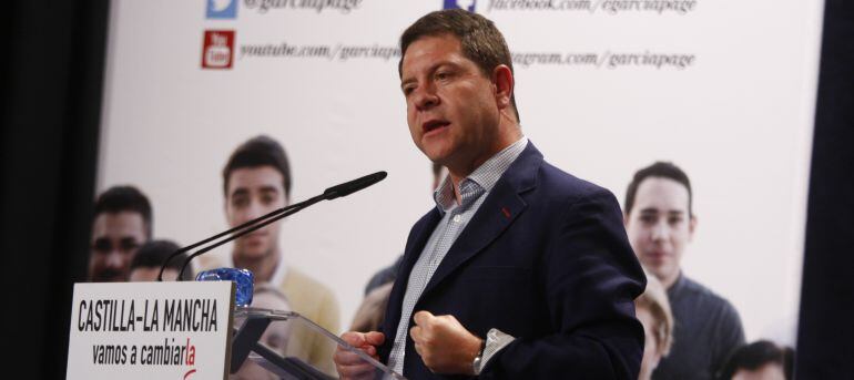 Emiliano García Page en un acto en Marchamalo (Guadalajara)