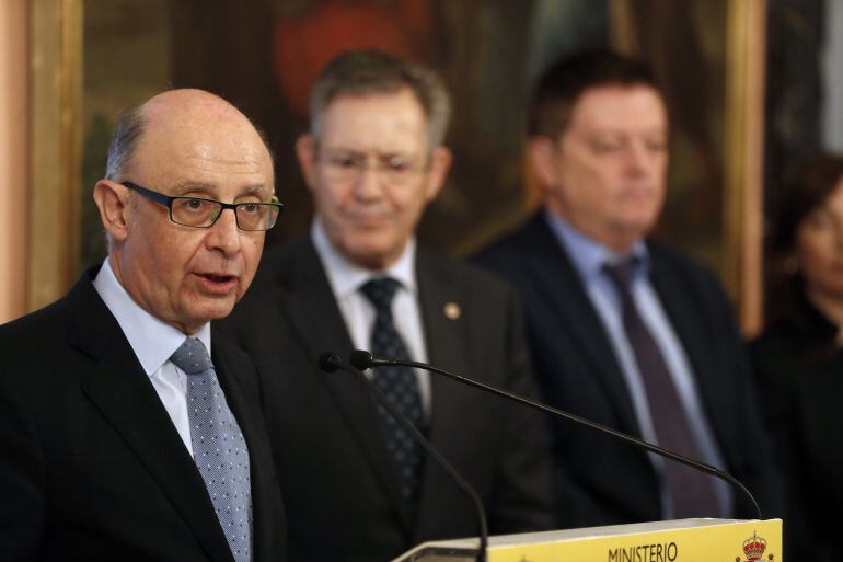 El ministro de Hacienda, Cristóbal Montoro, durante un acto en el ministerio