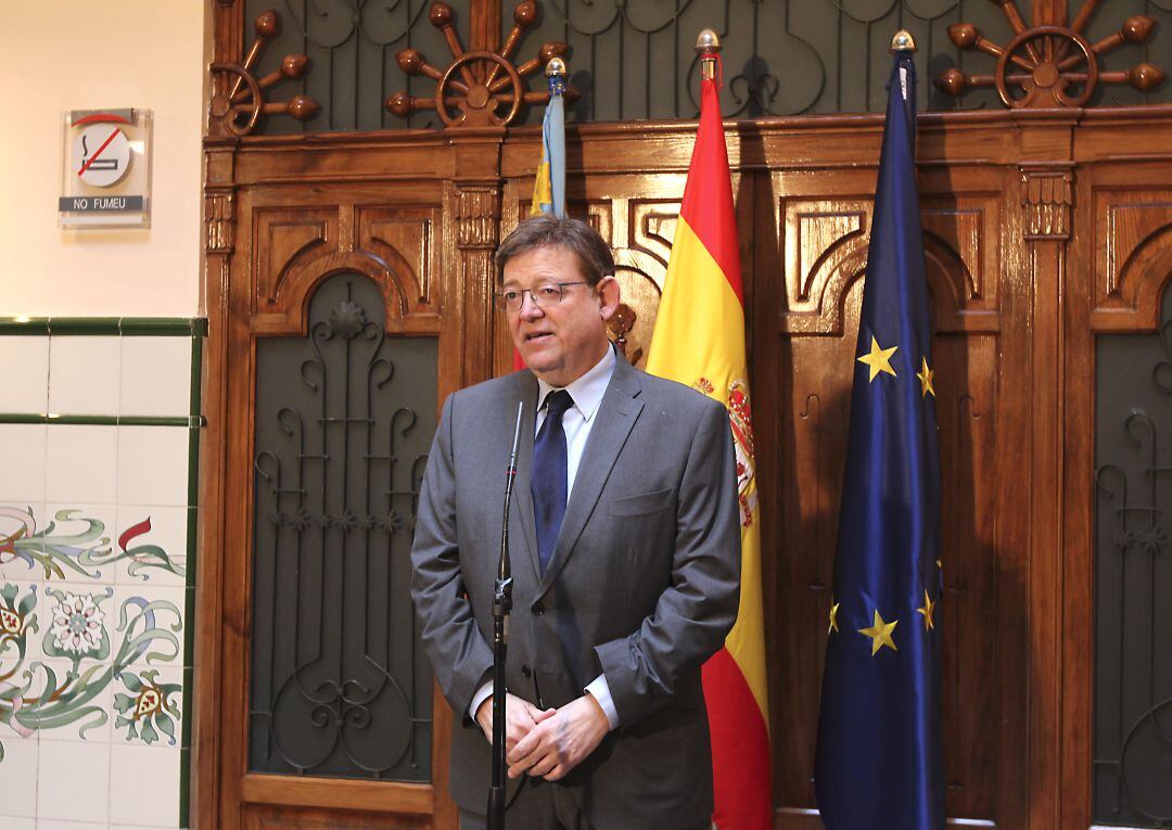 El president de la Generalitat, Ximo Puig, se dirige a los medios de comunicación