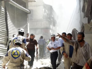 Médicos entrado entrando en Alepo