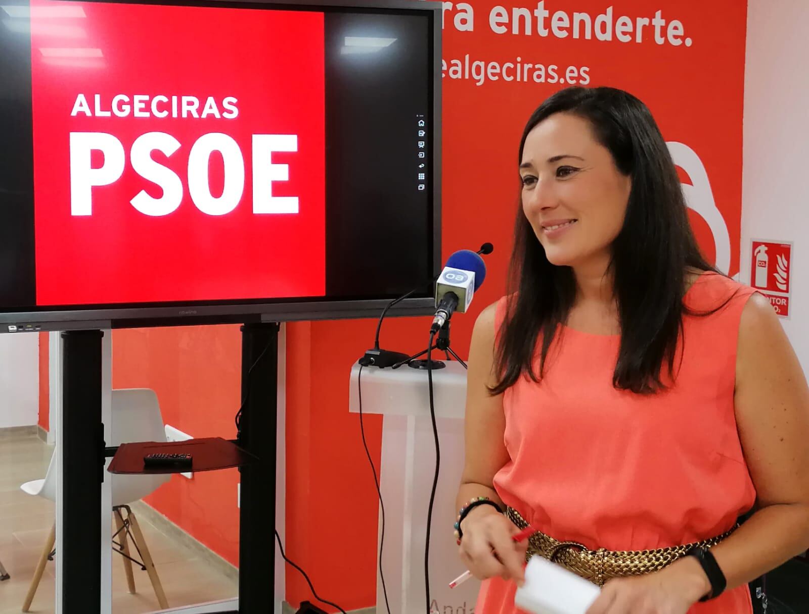 Rocío Arrabal, en la sede del PSOE de Algeciras.
