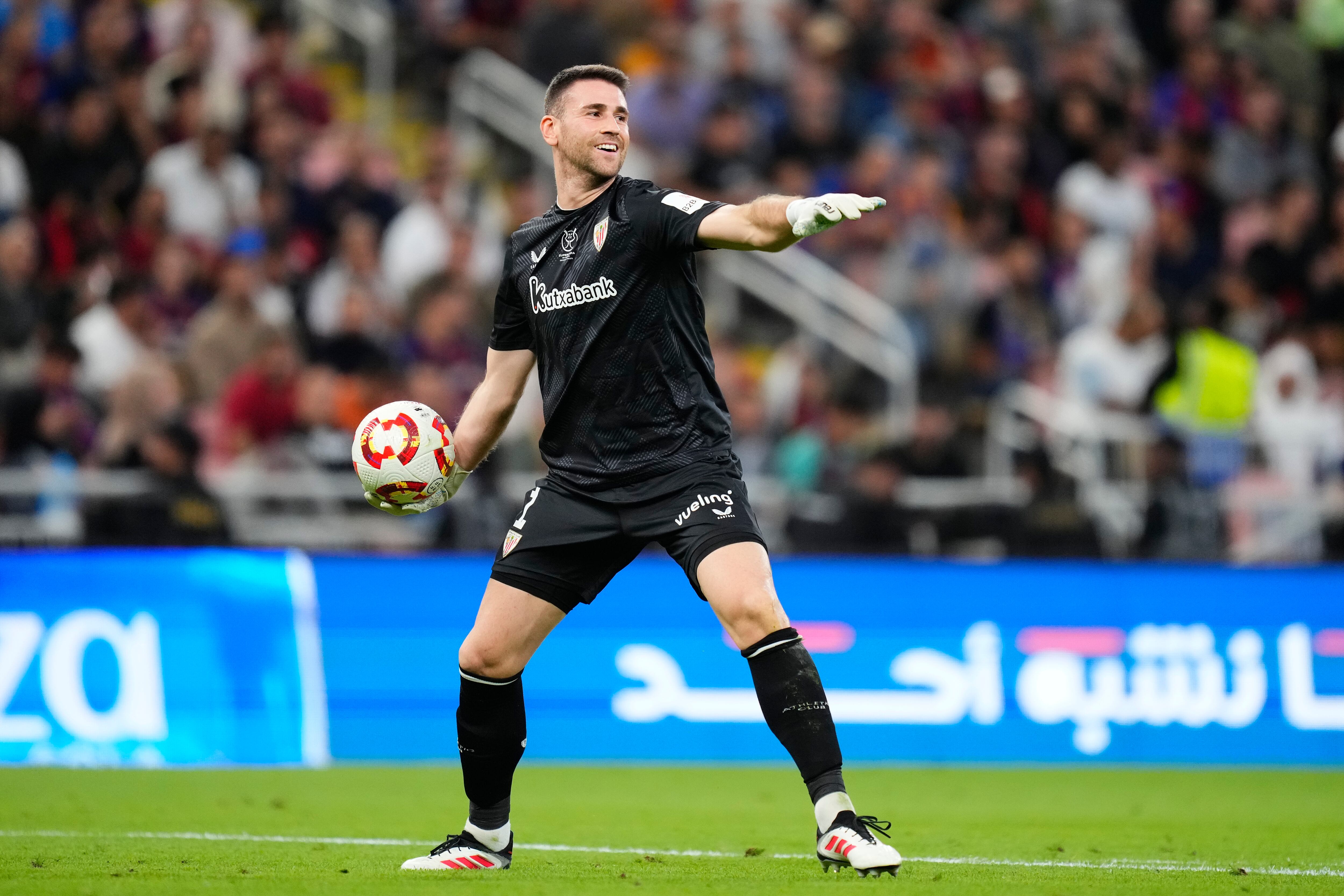 Unai Simón, durante el partido de semifinales de la Supercopa ante el FC Barcelona, disputado el pasado ocho de enero en Arabia Saudí