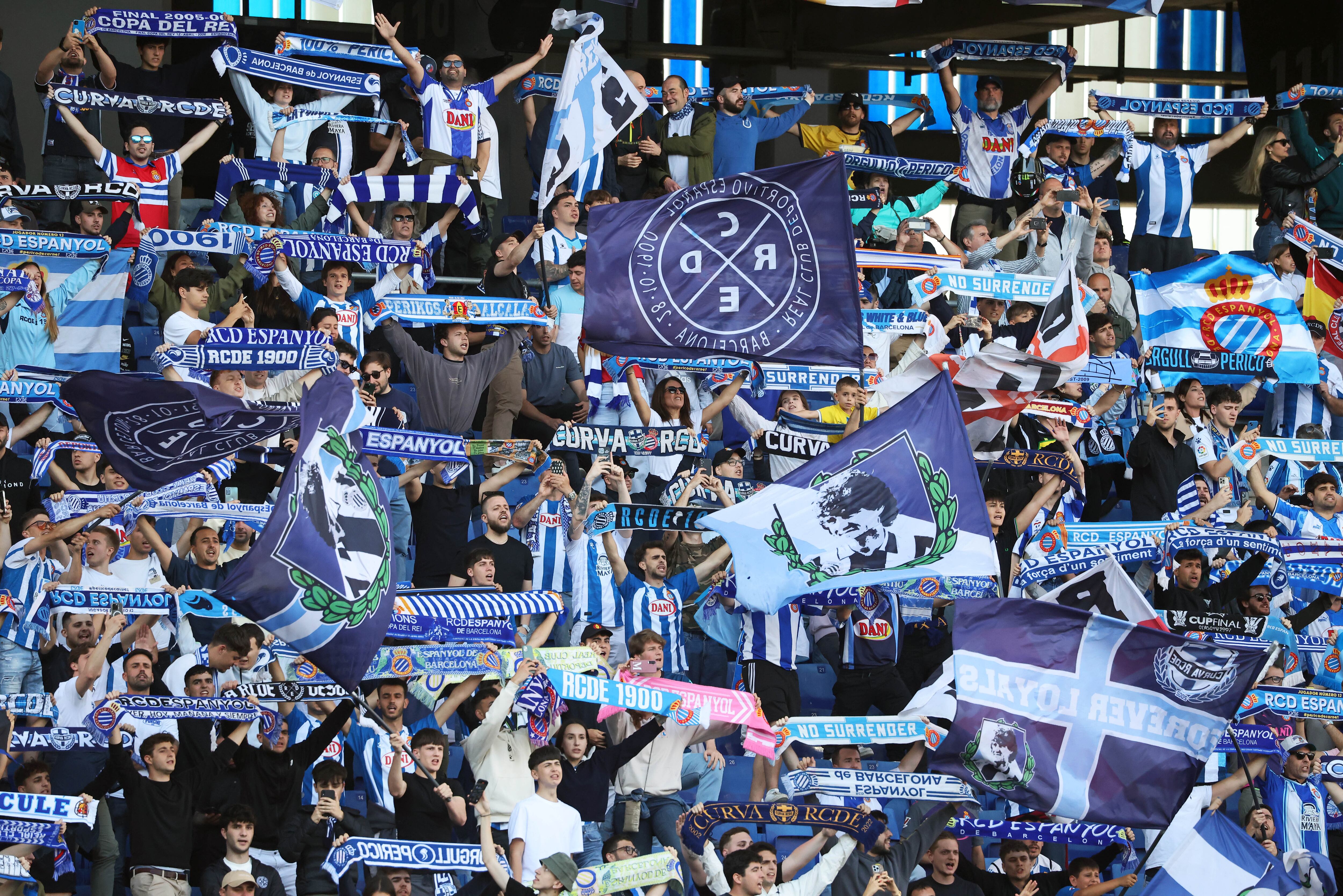 El estadio del RCD Espanyol, durante el partido de Liga frente al Real Betis