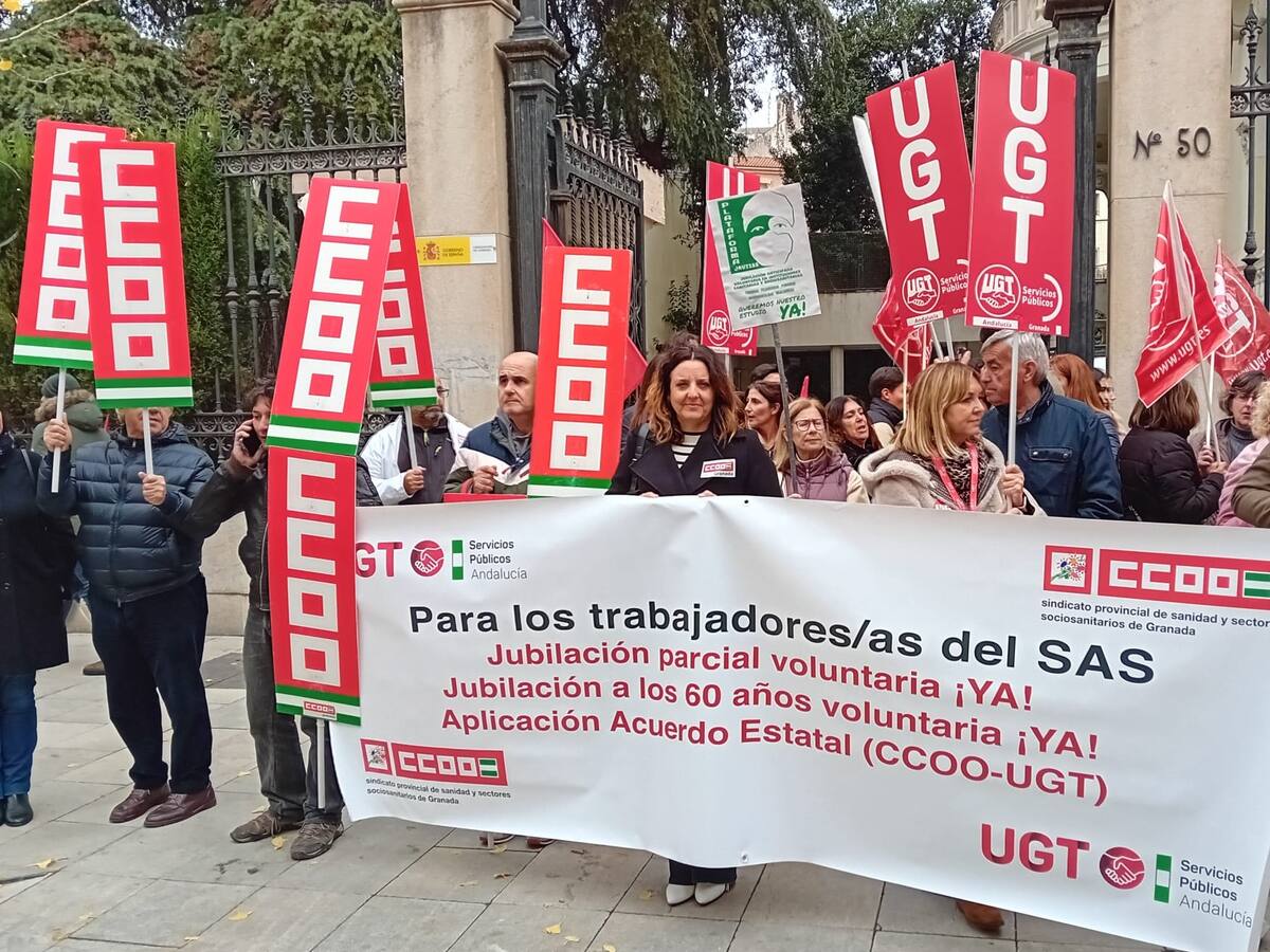 CCOO y UGT exigen en Málaga la jubilación parcial y a los 60 años de los trabajadores del SAS