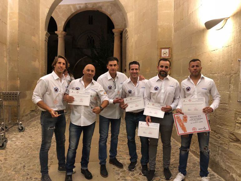 Los campeones del XIV encuentro nacional del rescate en accidentes de tránsito celebrado en Alcañiz