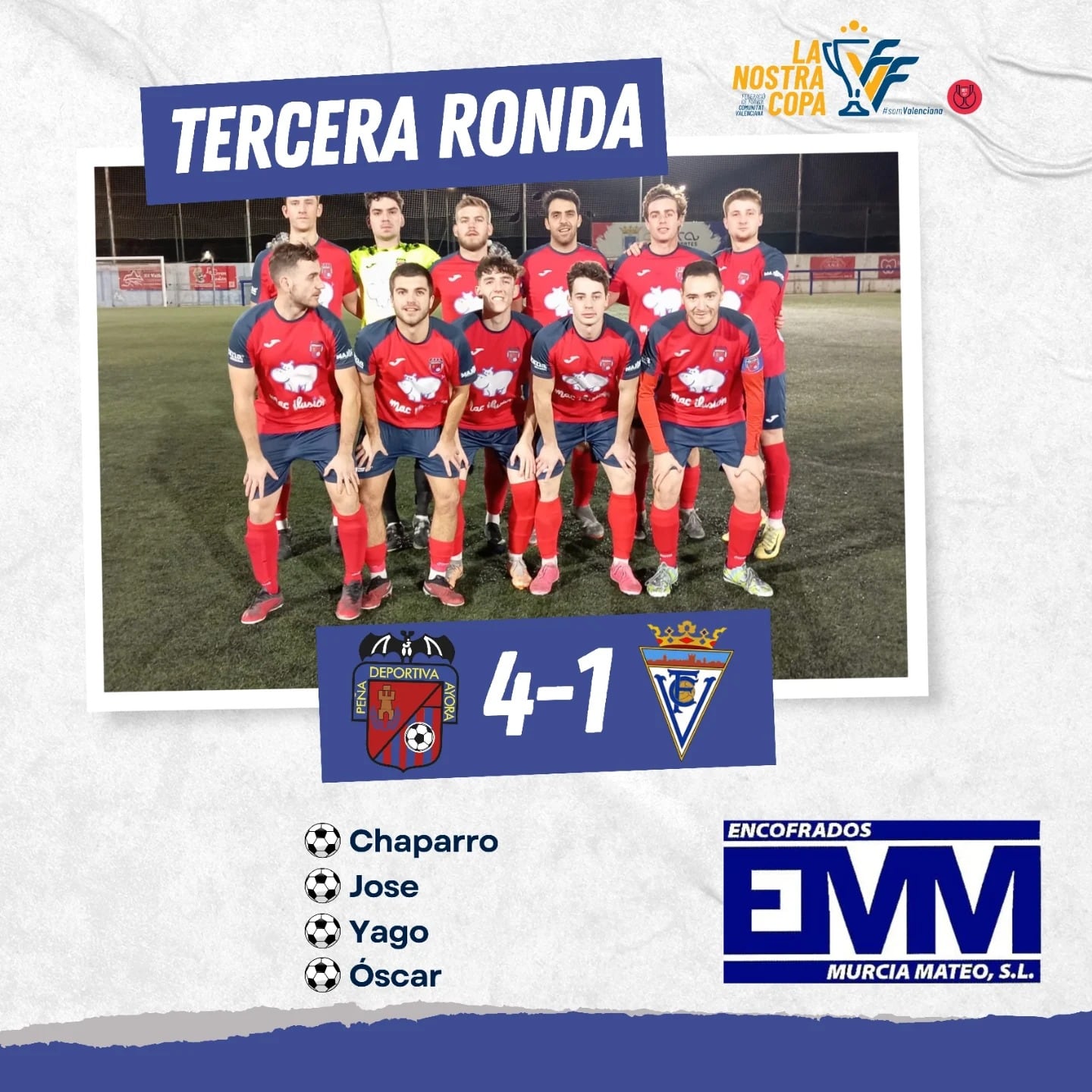 Marcador final con la victoria del Peña Deportiva Ayorense