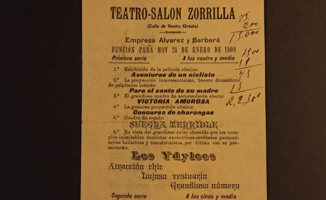 Cartel original del Teatro-Salón Zorrilla. 