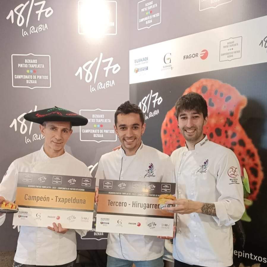 El restaurante Mendiola fue campeón y el bar Kiska fue tercero en el Concurso de Pintxos de Bizkaia 2022