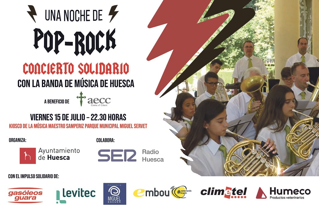 Concierto solidario de la Banda de Huesca este viernes a favor de la Asociación contra el Cáncer