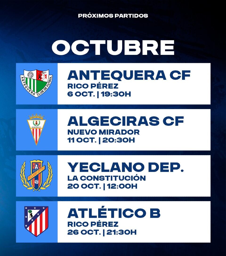 Partidos del Hércules durante el mes de octubre 2024