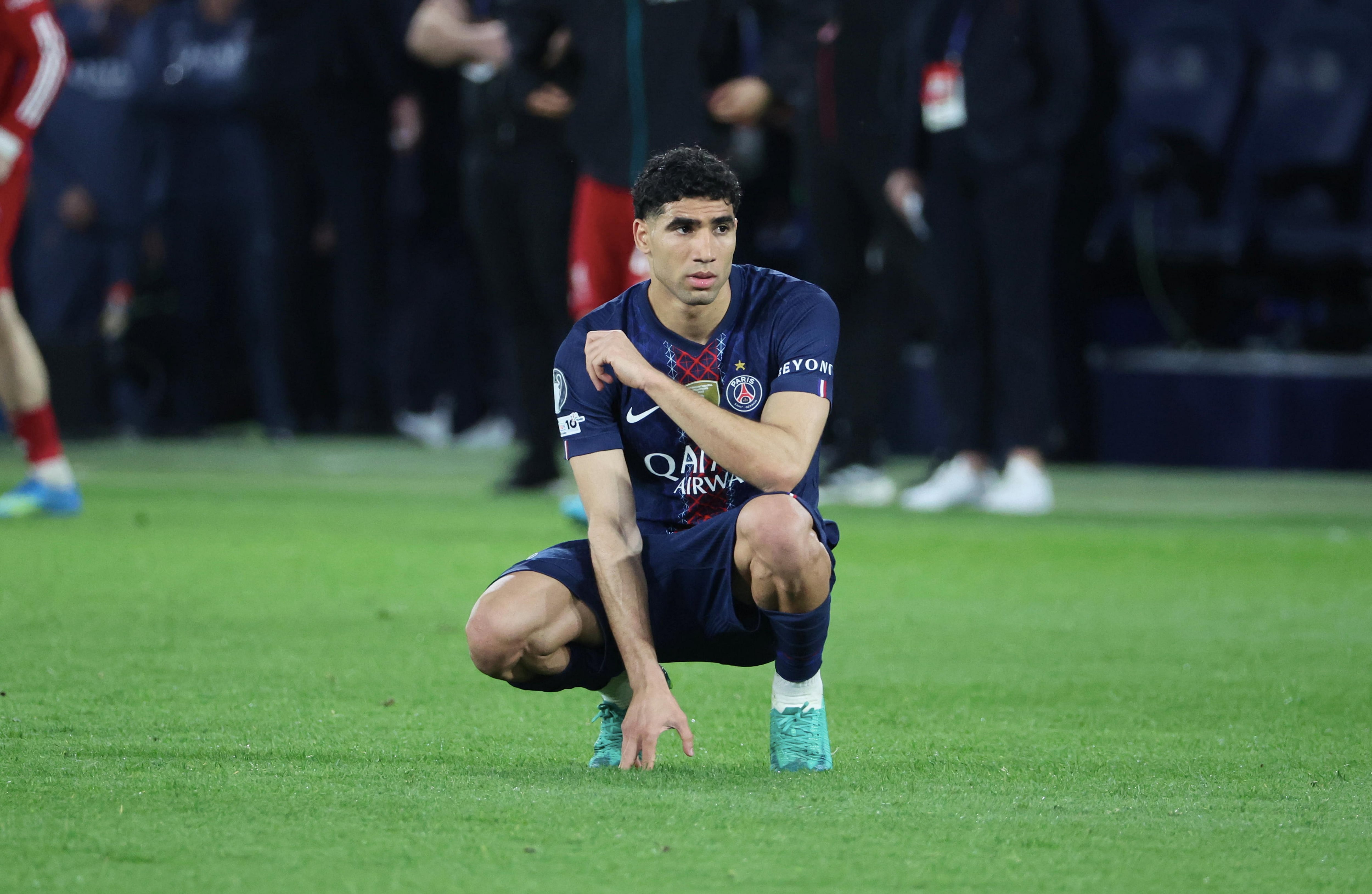 Achraf Hakimi, durante los cuartos de la Champions entre PSG y Liverpool