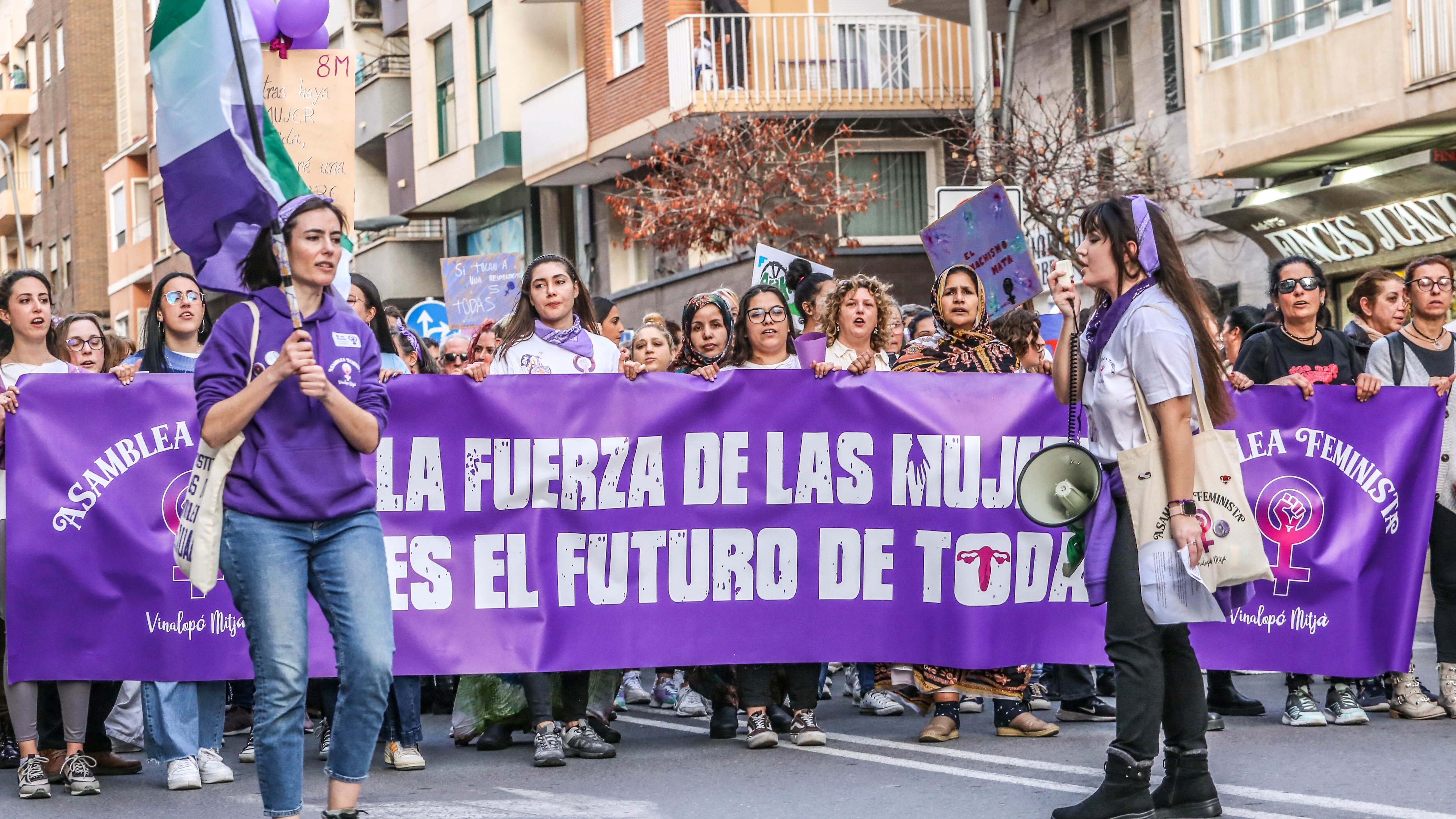 Manifestación en Elda por el Día Internacional de la Mujer en 2023