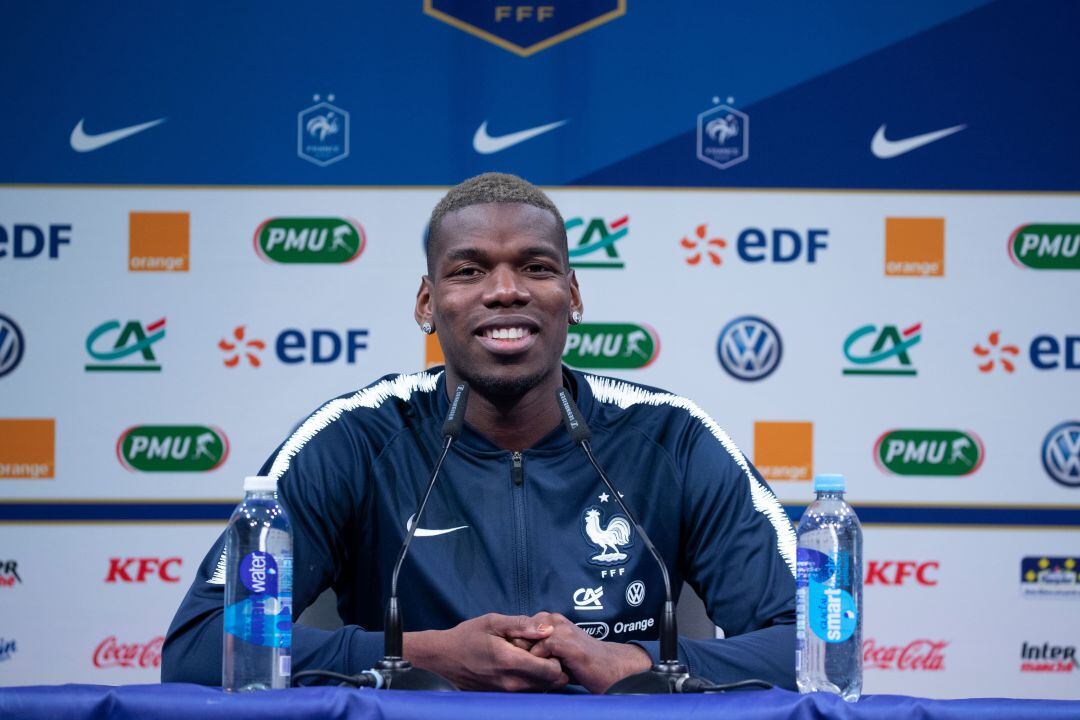 Pogba, durante la rueda de prensa. 