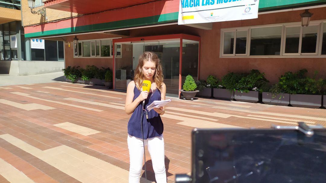 Beatriz San José en la Plaza de España de Alcorcón