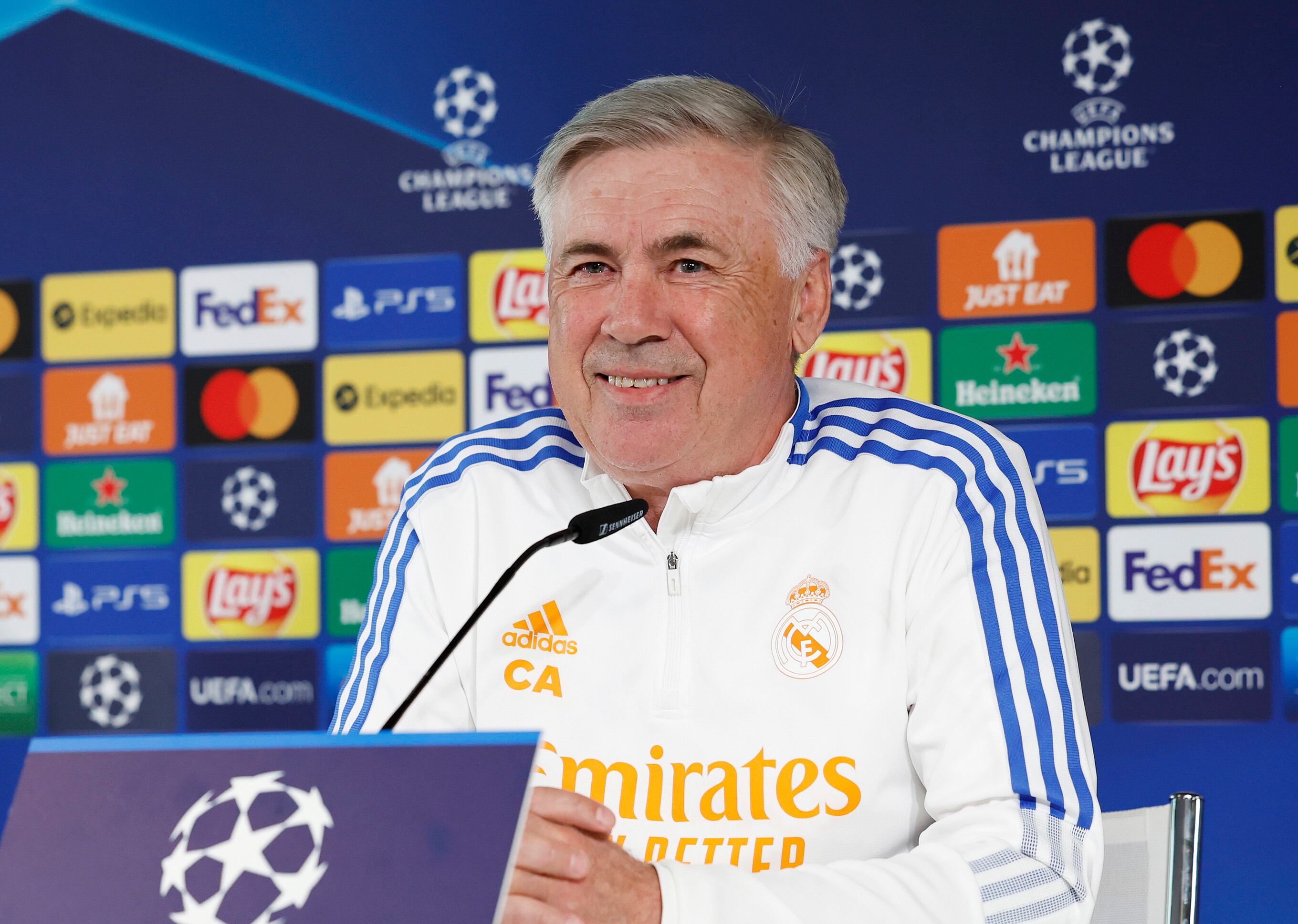 Ancelotti, durante la rueda de prensa ofrecida este martes.