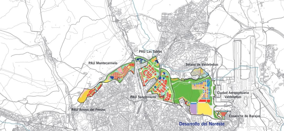 Situación de los nuevos desarrollos en el norte del ayuntamiento madrileño