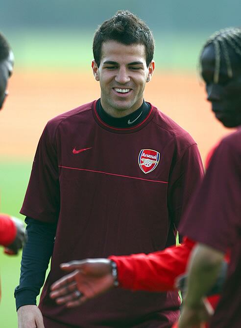 Cesc, durante un entrenamiento con el Arsenal