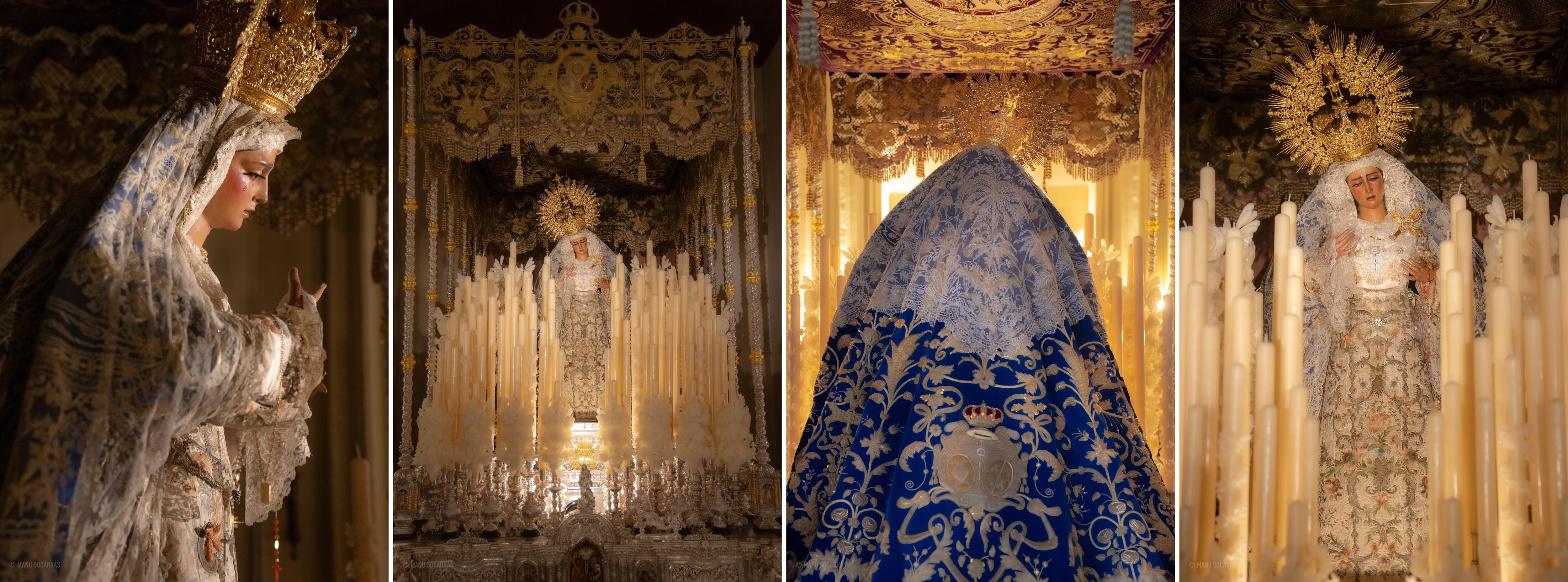 La Virgen de las Angustias de Los Gitanos ha amanecido este martes en su paso de palio