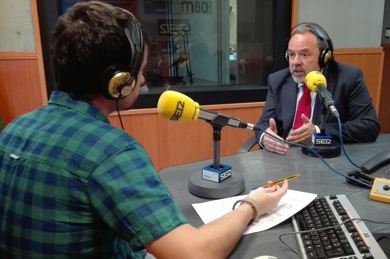 El portavoz municipal del PP en un momento de la entrevista