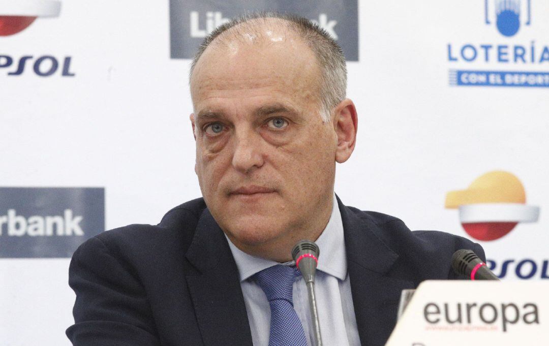 El presidente de LaLiga, Javier Tebas, protagoniza un desayuno deportivo de Europa Press.