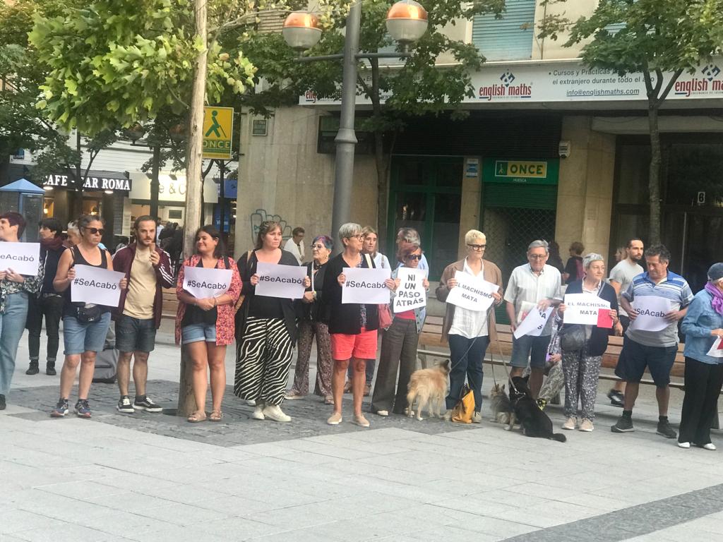 Concentración de ayer en Huesca contra las violencias machistas