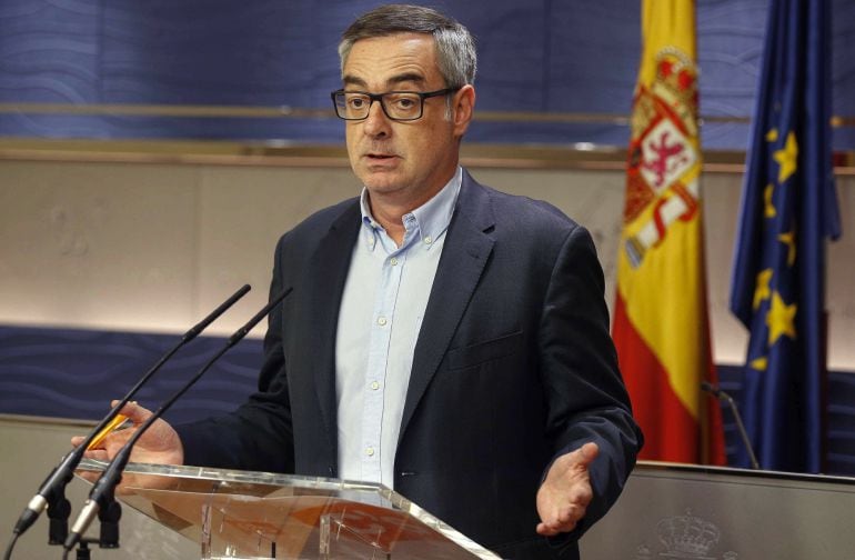 El vicesecretario general de Ciudadanos, José Manuel Villegas, durante la rueda de prensa celebrada esta tarde en el Congreso