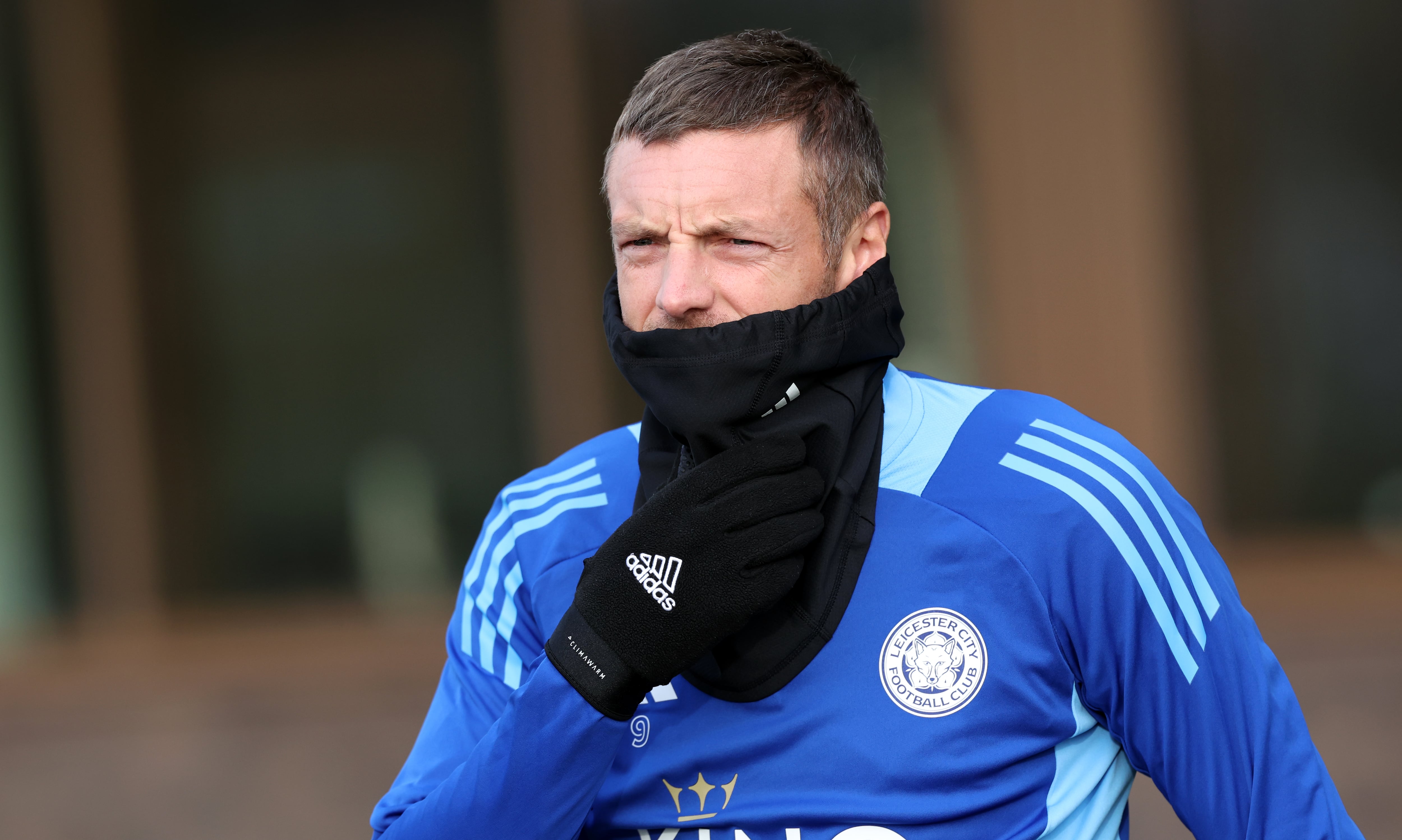 Jamie Vardy, en un entrenamiento con el Leicester City