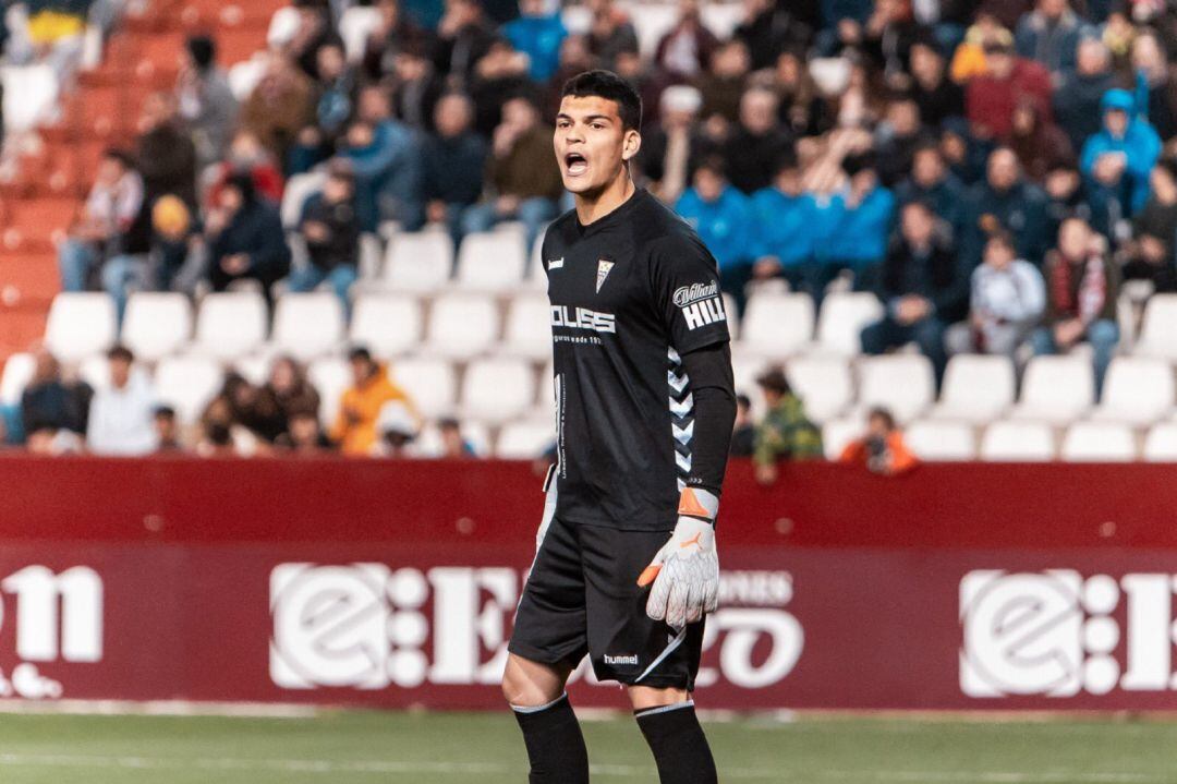 Gabriel Brazao, durante un encuentro de la pasada temporada con el Albacete.