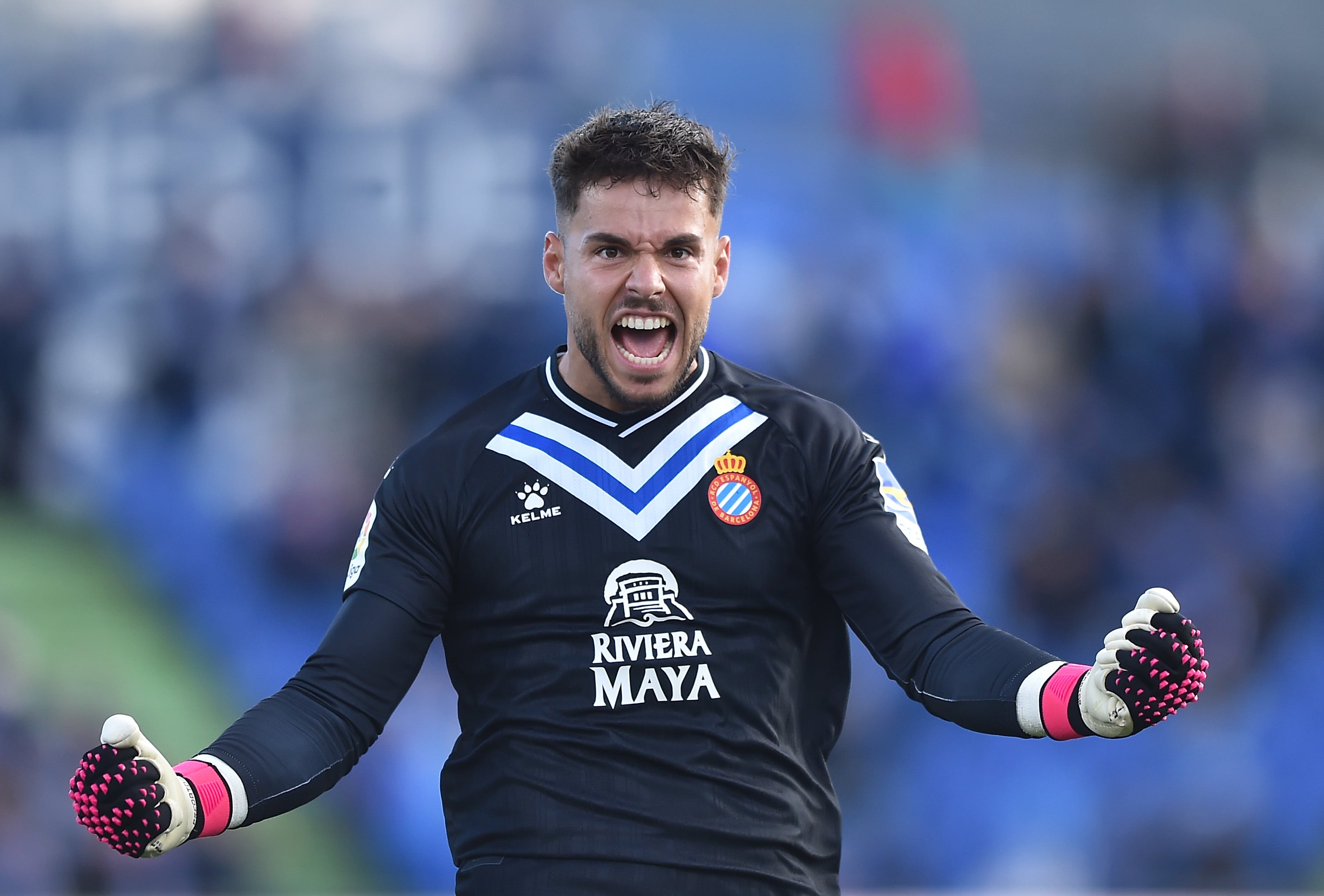 Álvaro Fernández celebra la victoria contra el Getafe