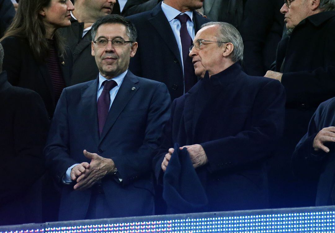 Los presidentes del Barcelona y el Real Madrid Josep Maria Bartomeu y Florentino Pérez.