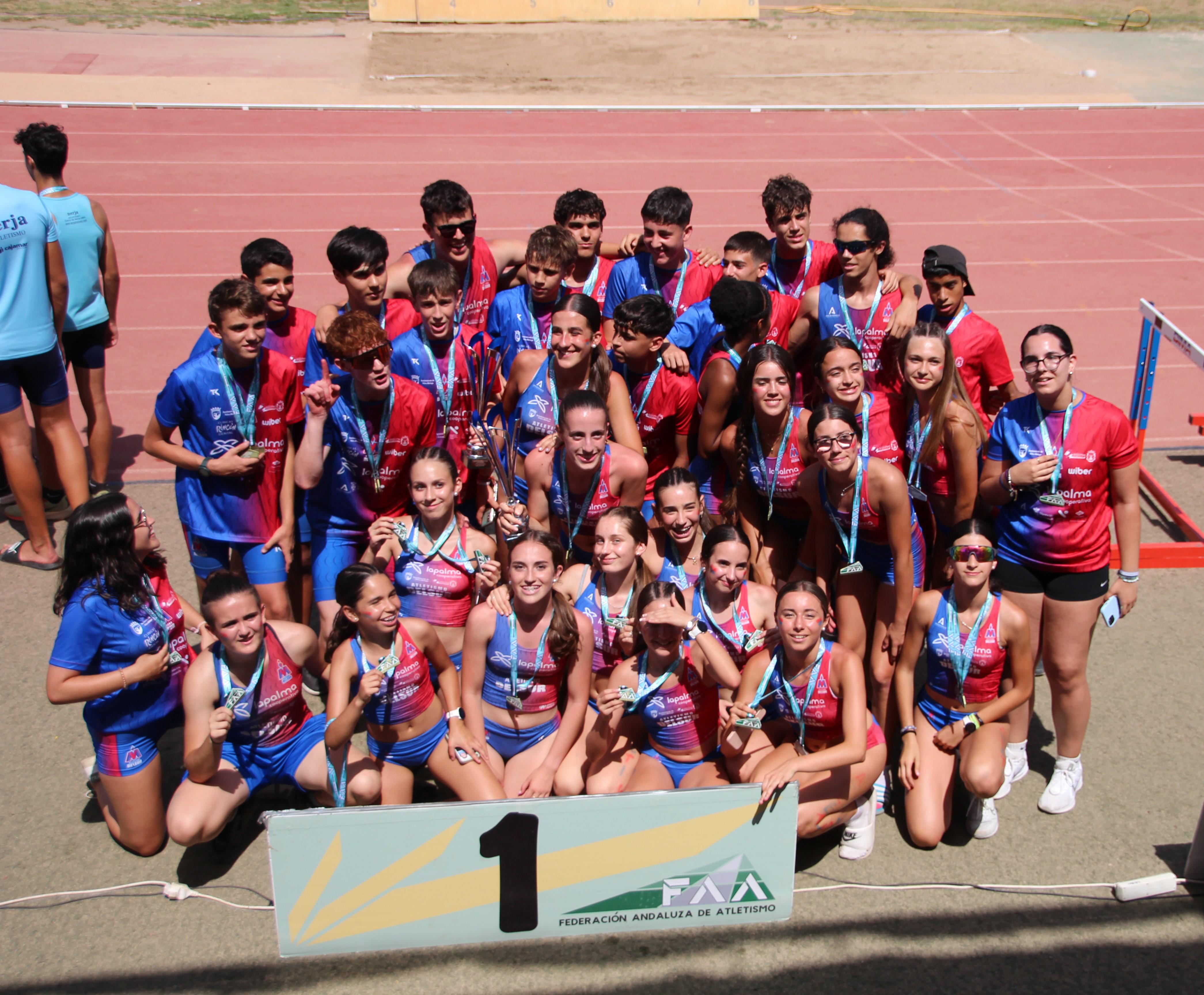 Los equipos del Club Atletismo Delsur Coop. La Palma, campeones de Andalucía sub 16