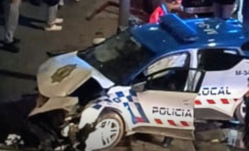 Estado en el que quedó el coche patrulla