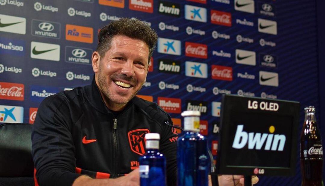 Simeone, durante su comparecencia antes del viaje a León