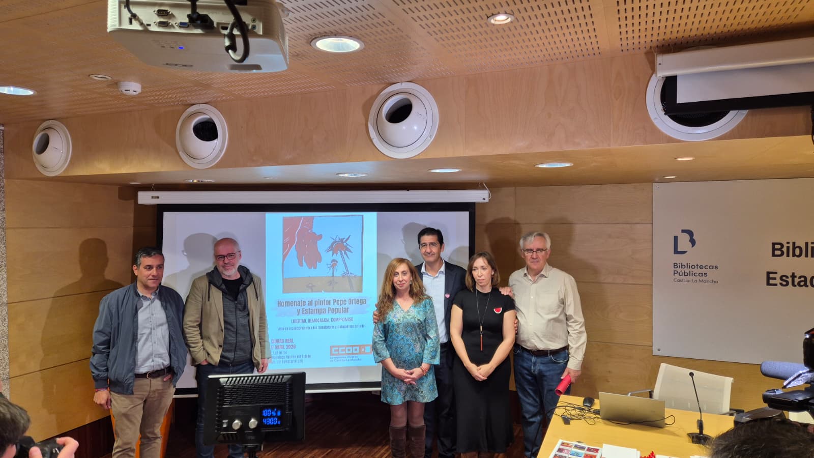 Unai Sordo, secretario general de CCOO en el homendaje al pintor Pepe Ortega organizado por el sindicato en la provincia