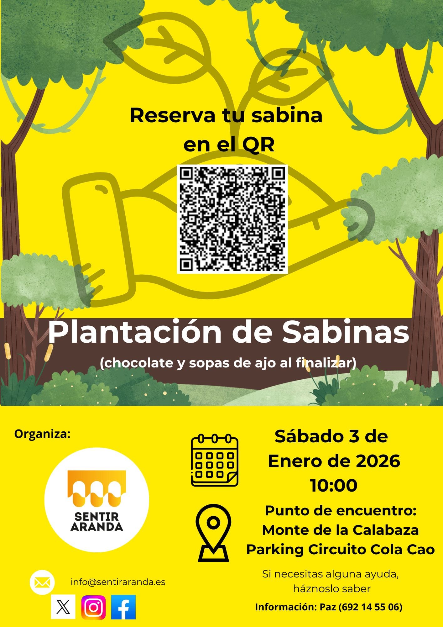 Cartel plantación de sabinas 3 de enero