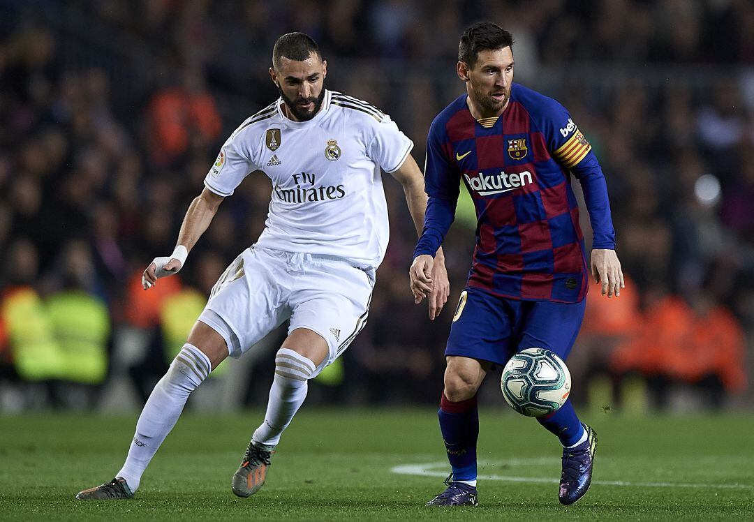 Benzema y Messi, en el último Clásico.