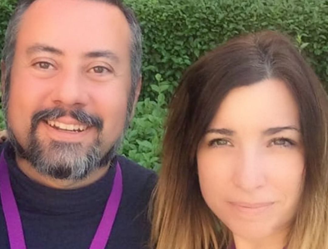 El secretario de organización de Podemos en Móstoles, Julio Alberto Alfonso González y la concejala de Educación, Natividad Gómez