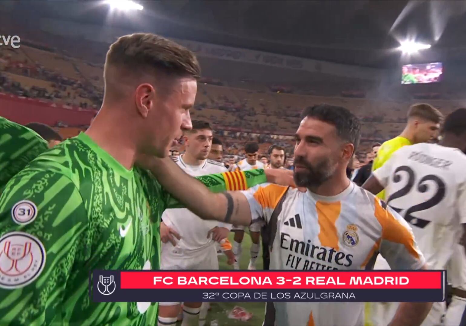 La conversación entre Ter Stegen y Dani Carvajal durante la final
