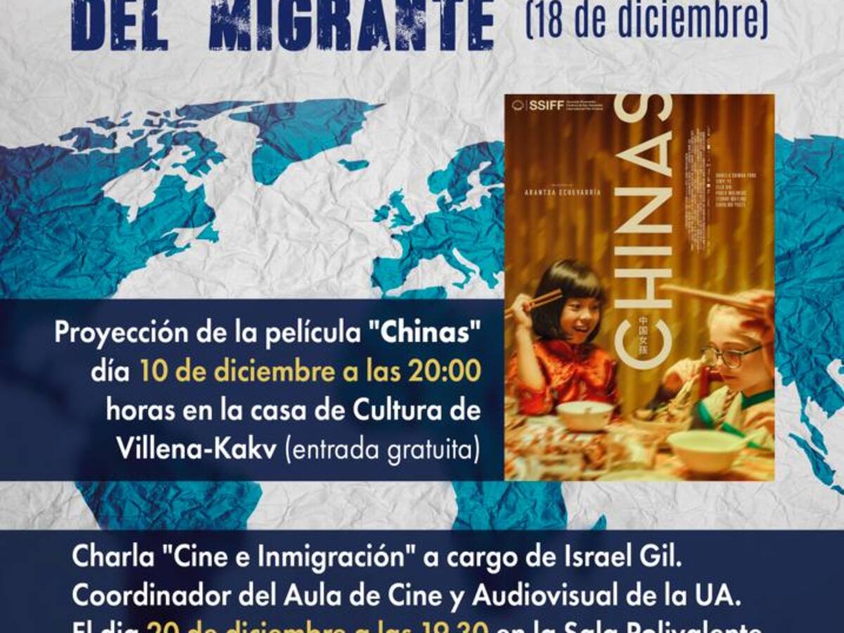 Villena conmemora el Día Internacional del Migrante con la charla ‘Cine e Inmigración’