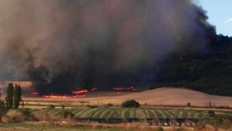 Incendio ya controlado en Astudillo (Palencia)