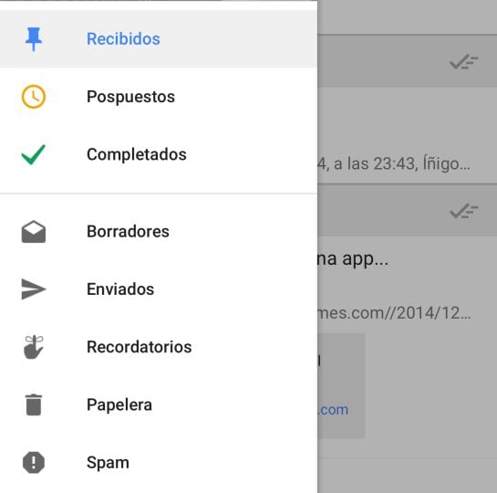 La interfaz de ‘Inbox’ en un iPhone