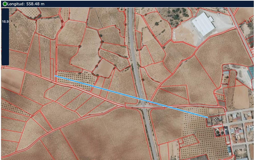 Ortofoto distancia población (El Herrumblar)