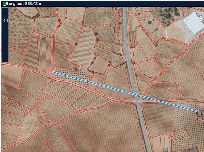 Ortofoto distancia población (El Herrumblar)
