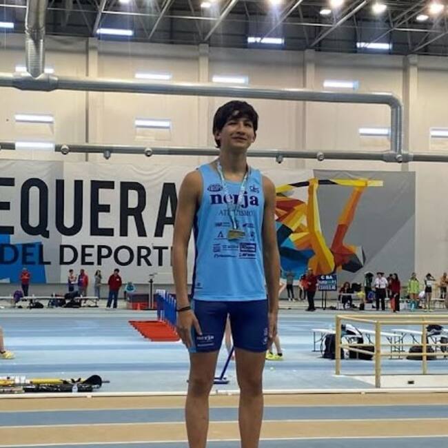 El atleta del Trops Cueva de Nerja Mario Salgado, Campeón de Andalucía en 300 metros