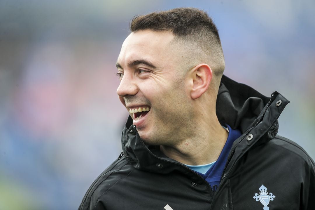 Iago Aspas, sonriente en un partido del Celta de Vigo