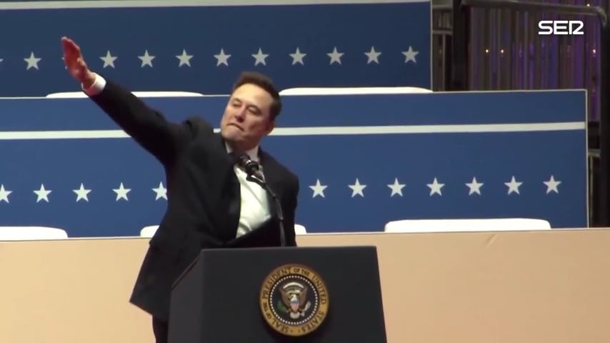 Elon Musk durante la celebración por la toma de posesión de Trump