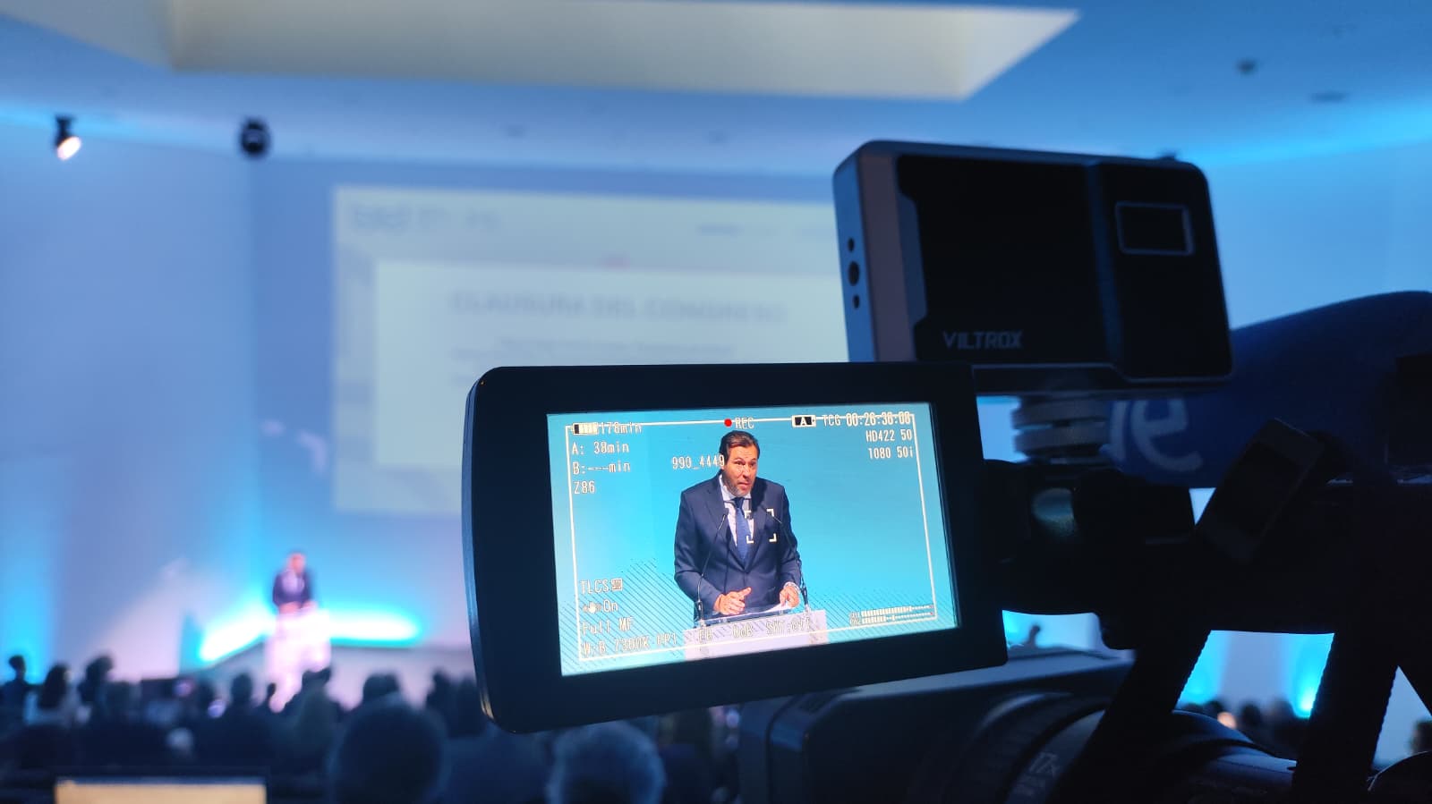 El ministro Óscar Puente durante la clausura del congreso sobre obra civil