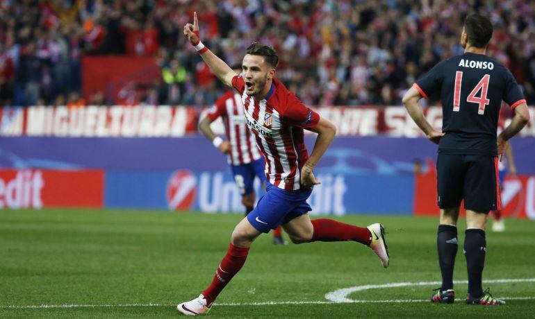 Saúl celebra el gol ante el Bayern