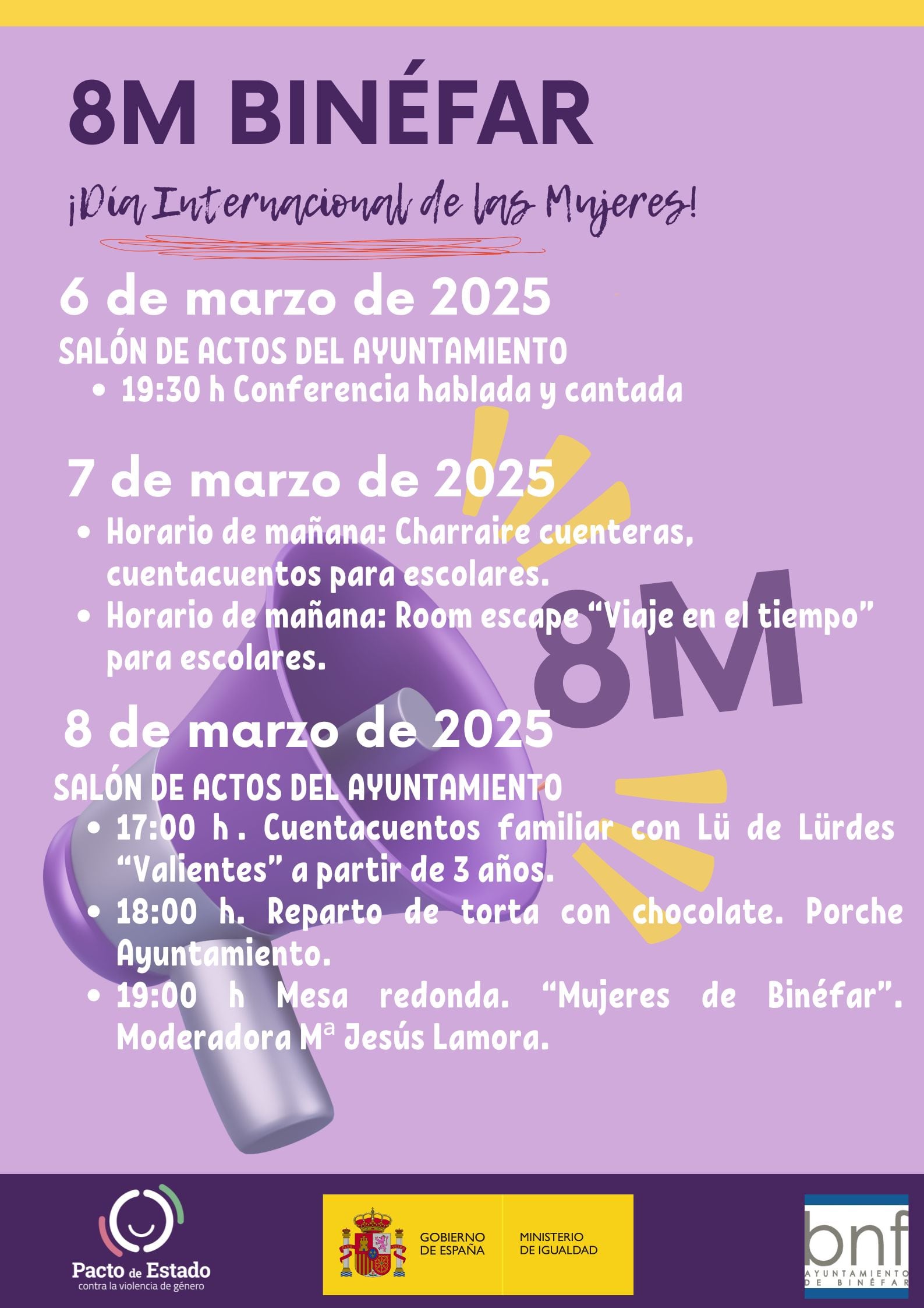 Cartel 8M Binéfar.