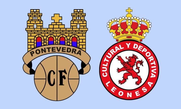 Escudos del Pontevedra y la Cultural Leonesa